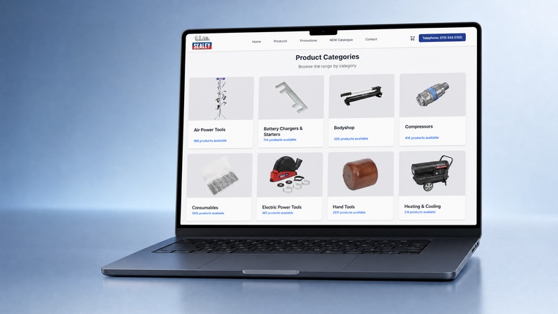Webshop on laptop screen