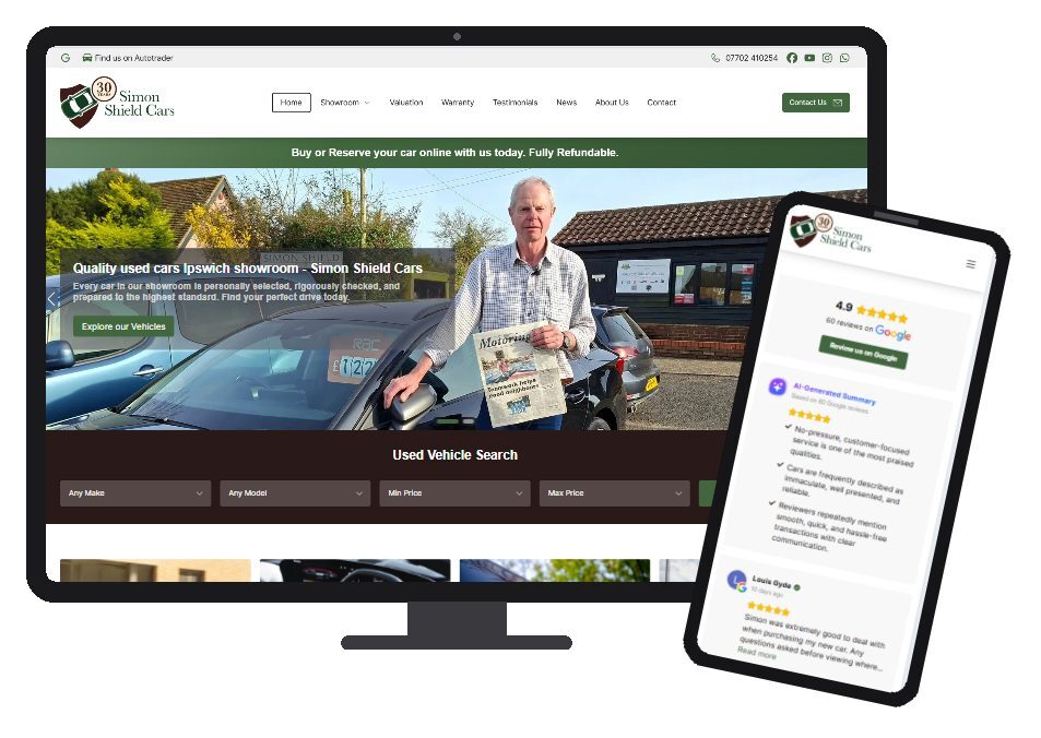 New Website Launch : Simon Shield Cars